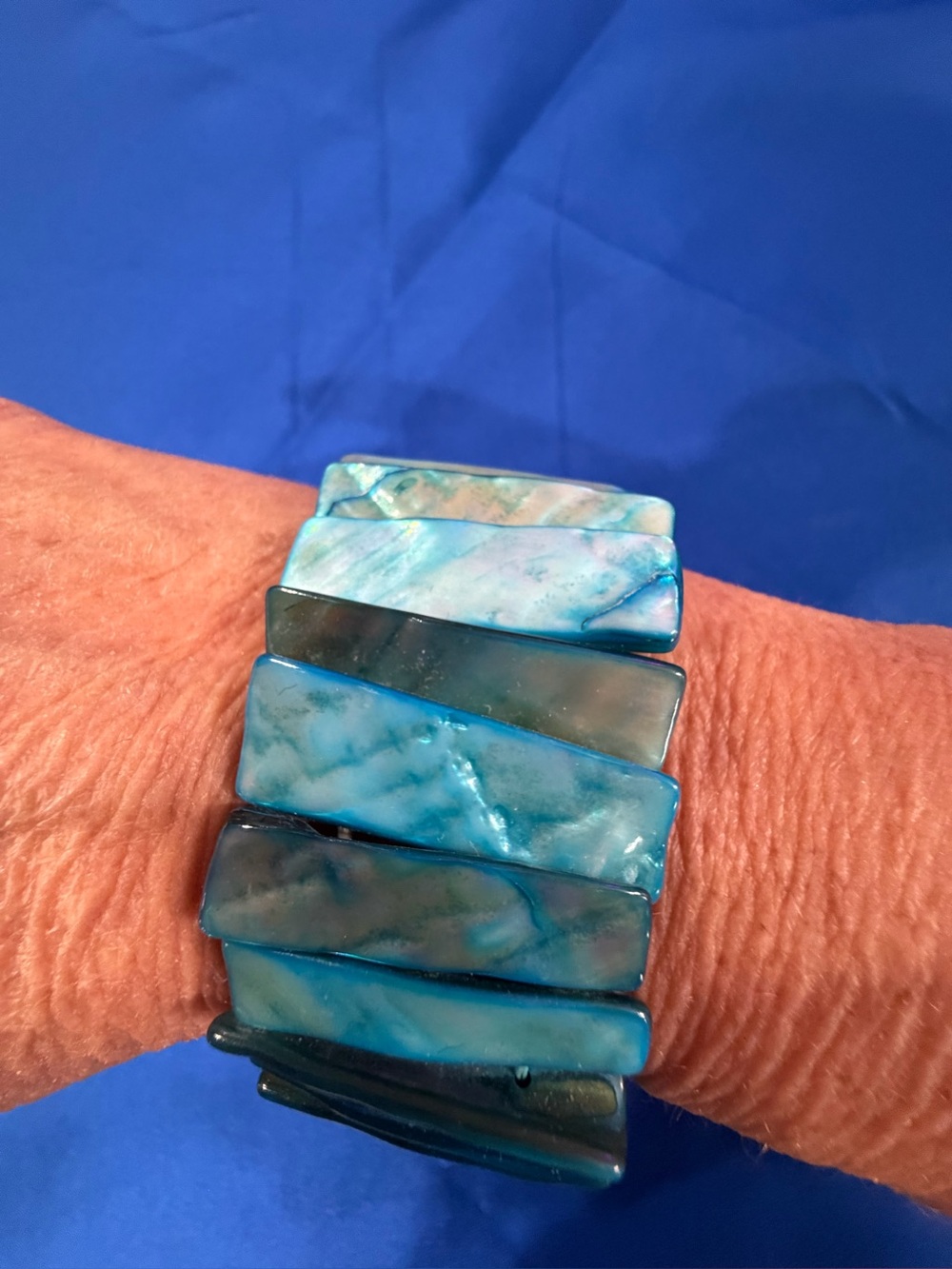 Park Lane Blue & Teal Shimmer Stretch Statement Bracelet
